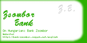 zsombor bank business card